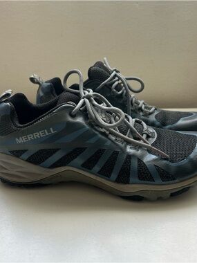Merrell Men's Gray and Light Blue Trail Sneakers, Hiking, Fishing , waterproof
